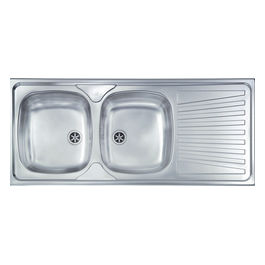 Cm Lavello Inox 2 Vasche 116X50 Incasso Dx