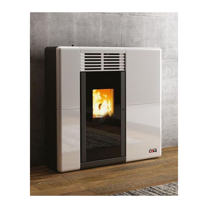 Cola LA1MXR0Y Afrodite Canalizzabile Stufa a Pellet Libera Installazione 21 kg Capacita' Tramoggia 12400 W 1050x1050x290 cm colore Bianco