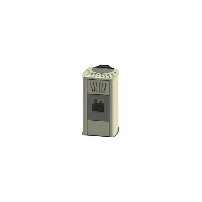 COLA LS0NJ10Y TERMO POWER 30S Stufa a Pellet Termoaccumulo Completo per Riscaldamento e Acqua Sanitaria con Pulizia Automatica Braciere e Telecomando incluso colore Avorio (124.2x70x62.7 cm)