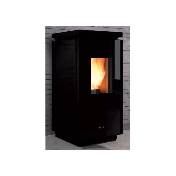 Cola LAA4H90Y Stufa a Pellet ENERGY VETRO Potenza Termica 12,83 - 3,66 kW Efficienza 95% Telecomando Incluso colore Nero