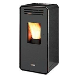 Stufa a Pellet Ambra Ventilata in Acciaio Verniciato Nero