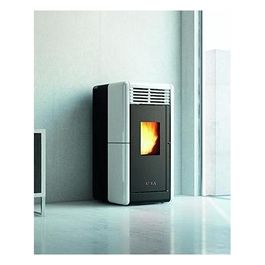 Stufa a Pellet Calla Canalizzabile Ventilata Top e Frontalino in Maiolica Avorio