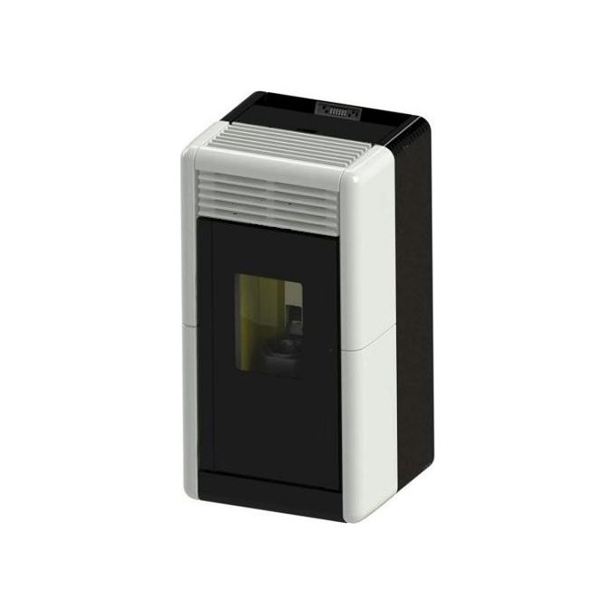 Cola Stufa a Pellet Calla Canalizzabile Ventilata Top e Frontalino in Maiolica Bianco