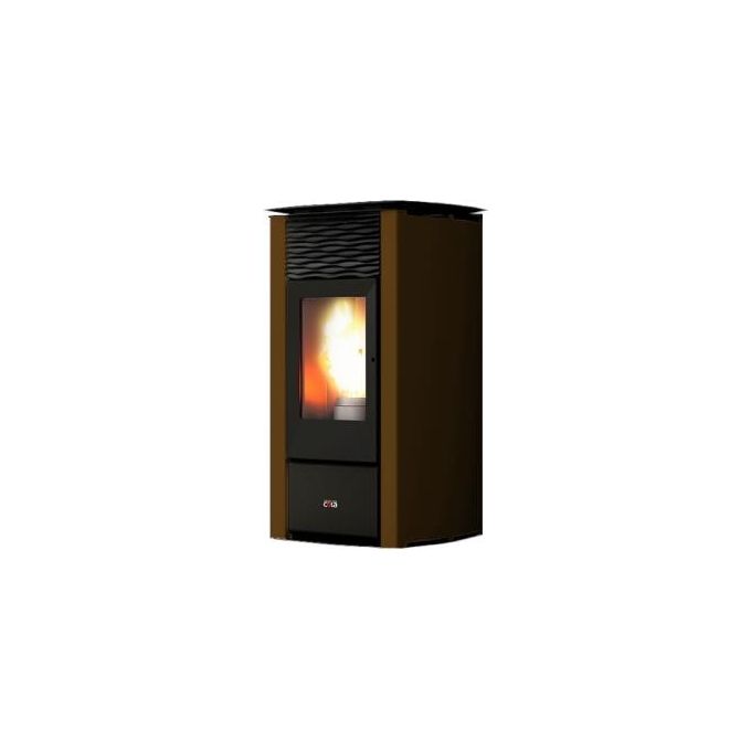 Cola LSANL80Y Termo Focus Plus Termostufa a Pellet 21,2 - 5,5 kW per Ambienti fino a 517 m³ con Telecomando e Display Incorporato (56,5x58,9x106,2 cm) colore Nero Marrone