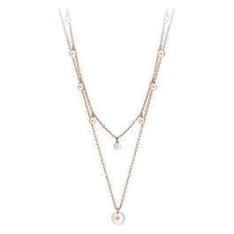 2JEWELS Collana in acciaio 316L e Pvd Rosé ipoallergenico con cristalli