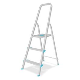 Scala LIBELLULA 3 gradini in alluminio con gradini antiscivolo piedini antiscivolo portata max 150kg EN131 MADE IN ITALY