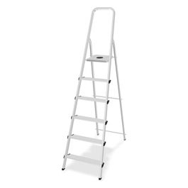 Scala STARK 6 gradini in acciao/alluminio con gradini e piedini antiscivolo EN131 MADE IN ITALY
