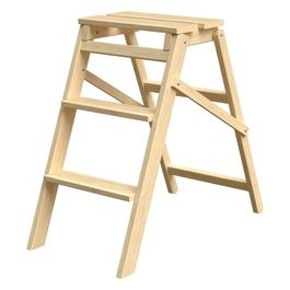 Sgabello WOODY 3 Gradini In Legno Di Faggio Con Spessori Maggiorati Portata 120 Kg