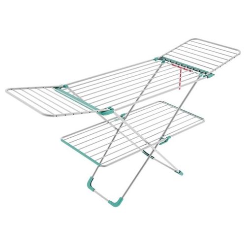 Stendibiancheria DOUBLE in alluminio leggero antiruggine con altezza regolabile e 30 metri di stenditura