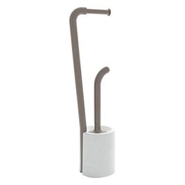 Piantana Portarotolo Wendy Bianco/Tortora Resina 69,8x20,4x16 Cm