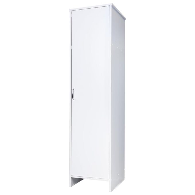 Colonna in PVC da 45x50 cm con ripiano interno e vano porta scope