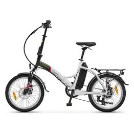 [ComeNuovo] Argento Piuma Foldable E-bike, Ruote 20", Autonomia Max 70 km, Motore 250W, Batteria 374W, Cambio Shimano 7 Rapporti, Peso Max Supportato 100 kg