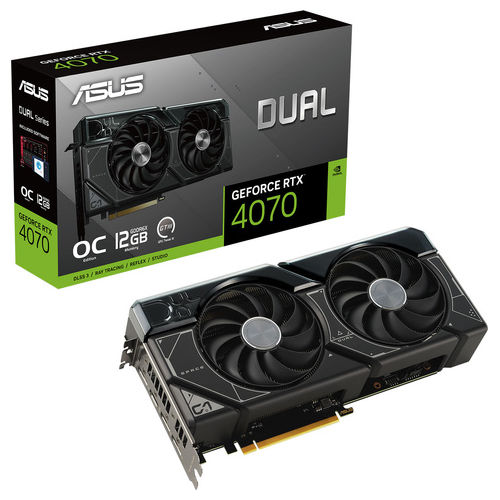 [ComeNuovo] Asus NVIDIA GeForce RTX 4070 OC Edition Scheda Grafica 12 GB GDDR6X 192-bit 21 Gbps PCIE 4.0 GPU Tweak III DUAL-RTX4070-O12G