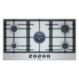[ComeNuovo] Serie 6 PCR9A5B90 Piano cottura a Gas 5 Fuochi (4+1 Wok) Griglie in Ghisa FlameSelect 90 cm Inox
