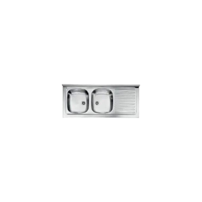 [ComeNuovo] CM 031037SCSSX Serie IX Mondial Lavello Acciaio inox prelucidato da incasso Appoggio Gocciolatoio a Destra 2 Vasche 120X50cm