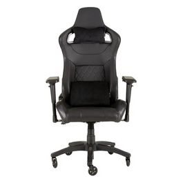 [ComeNuovo] Corsair T1 Race, Sedia da gioco da corsa in ecopelle, facile da montare, girevole ergonomica, altezza regolabile e braccioli 4D, supporto lombare, comoda con poltrona reclinabile, Nero