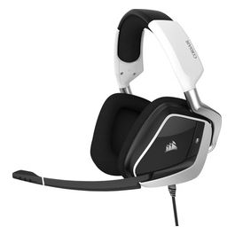 [ComeNuovo] Corsair VOID ELITE RGB USB Cuffie Gaming con Microfono, Audio 7.1 Surround, Microfono Omnidirezionale Ottimizzato, Personalizzabili Illuminazione, Microfibra Tessuto Padiglioni, Bianco