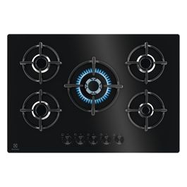 [ComeNuovo] EGG75372K Piano Cottura 5 Fuochi a Gas 75 cm Vetro Nero