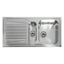 [ComeNuovo] Lavello Inox River 475 100X50 2 Vasche con gocciolatoio Satinato Cartone