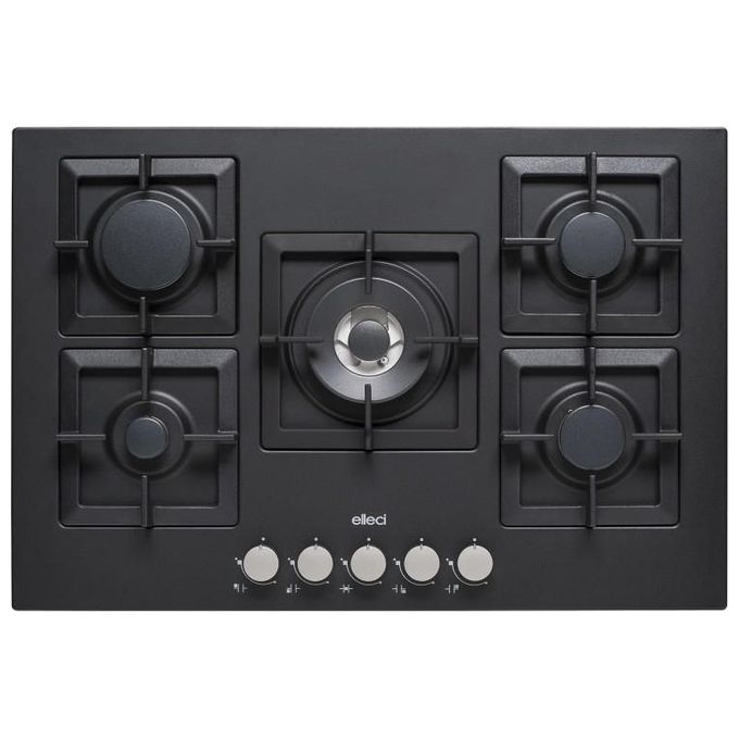 Image of [ComeNuovo] Elleci PGSP75140CS Piano Cottura a Gas 5 Zone 1 Tripla Corona centrale 75cm Nero