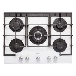 [ComeNuovo] PKCQ70296CS Linea Quadro Piano Cottura a Gas 5 Zone 1 Tripla Corona centrale Griglie in ghisa 70 cm Bianco Assoluto