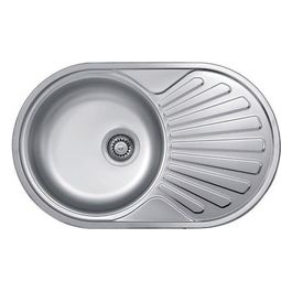 [ComeNuovo] Special Round 770 LIX770SACRS - Lavello da incasso 1 vasca + gocciolatoio, Acciaio inox satinato, 77x48 cm, da incasso, Inox satinato