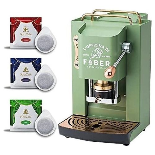 [ComeNuovo] Faber Pro Deluxe Macchina da Caffe' a Cialde 44mm Acid Green Ottone