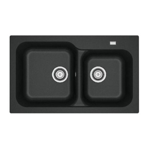 [ComeNuovo] KID 620-39-33 Kite Lavello in Tectonite da incasso Sopratop 1 Vasca e 1/2 Nero 83x50cm 143.0653.613