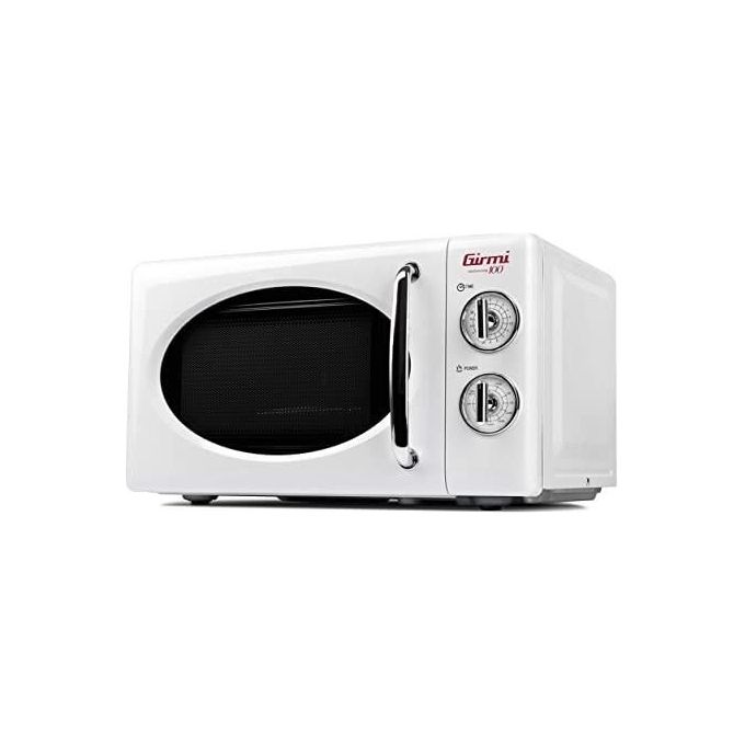 Image of [ComeNuovo] Girmi FM2101 Design Vintage Forno Microonde con Grill Capacita' 20 Litri Potenza 700W+800W 3 modalita' di cottura Metallo-Bianco