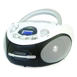 [ComeNuovo] AH 2387R MP3 USB Boom Box Portatile con Lettore CD/Mp3 Ingresso Usb Registratore Cassetta Presa Cuffie Bianco