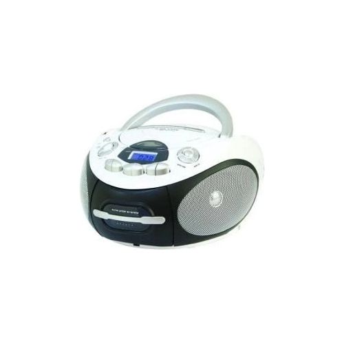 [ComeNuovo] Majestic AH 2387R MP3 USB Boom Box Portatile con Lettore CD/Mp3 Ingresso Usb Registratore Cassetta Presa Cuffie Bianco