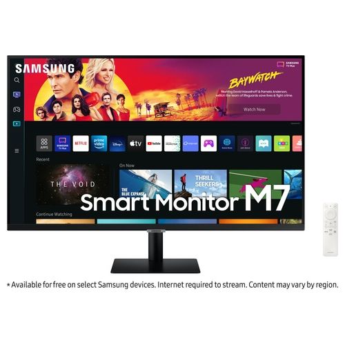 [ComeNuovo] SAMSUNG Smart Monitor M7 (S32BM700), Flat 32'', 3840x2160 (UHD 4K), Piattaforma Smart TV (Amazon Video, Netflix), Airplay, Mirroring, Office 365, Wireless Dex, Casse Integrate, WiFi, HDMI, USB Type-C