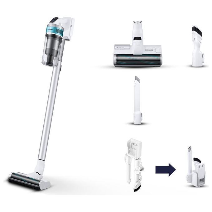 Image of [ComeNuovo] Samsung VS15T7031R1 Jet 70 Turbo Scopa Elettrica senza Filo senza Sacchetto Capacita' 0,8 Litri Autonomia 40 minuti Bianco-argento