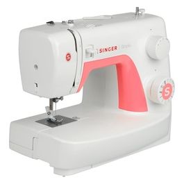 [ComeNuovo] Simple 3210 Macchina da Cucire Meccanica 15 Operazioni di Cucito Bianco Rosa