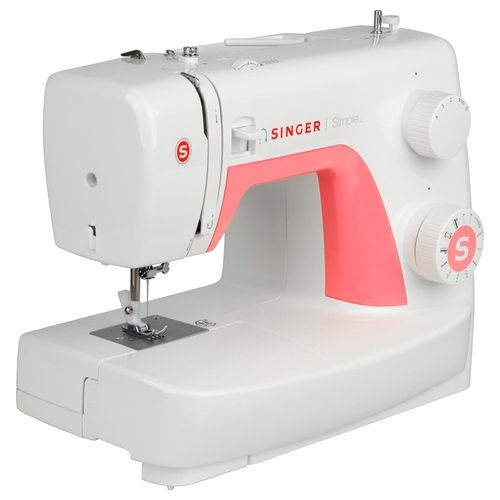 [ComeNuovo] Simple 3210 Macchina da Cucire Meccanica 15 Operazioni di Cucito Bianco Rosa