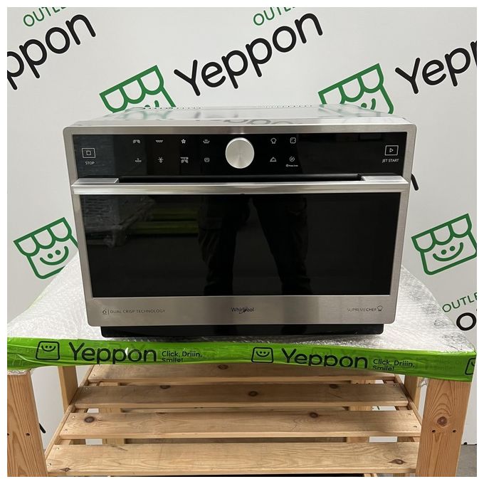 Image of WHIRLPOOL MWP 3391 SX Forno a Microonde Combinato con Grill da 33 Litri e Potenza di 1000 W con Funzione DualCrisp e Display LED