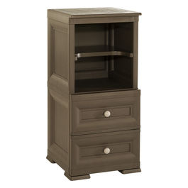 COMODINO 2 CAS., 1 VANO AP., 1 RIP. INT. colore WENGE