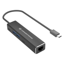 Conceptronic ABBY14B Replicatore di Porte e Docking Station per Laptop Cablato USB 3.2 Gen 1 Type-C Grigio