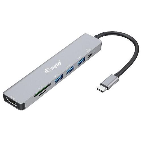 Conceptronic Adattatore Multifunzione USB-C 7 in 1 HDMI 4K/60 Hz USB 3.2 Gen1 x 3 TF/Micro SD 100W USB PD