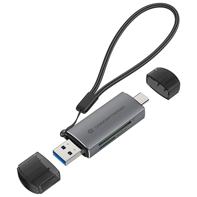 Conceptronic BIAN05G Lettore di Schede USB 3.2 Gen 1 Type-A/Type-C Grigio