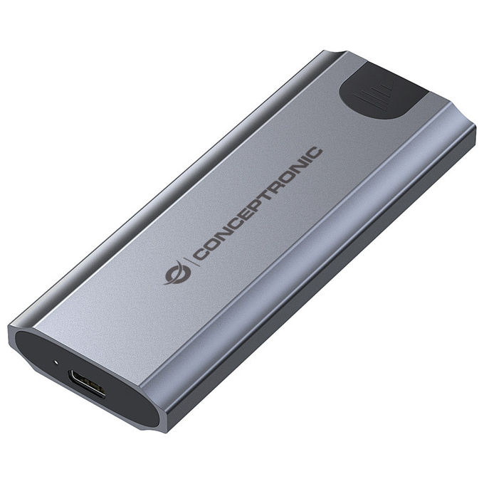 Conceptronic Box Esterno SSD M.2 NVMe USB 3.2 Gen 2 10Gbps Grigio Alluminio