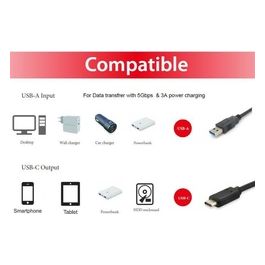 Cavo USB 2mt USB 3.2 Gen 1 USB-A USB-C Nero