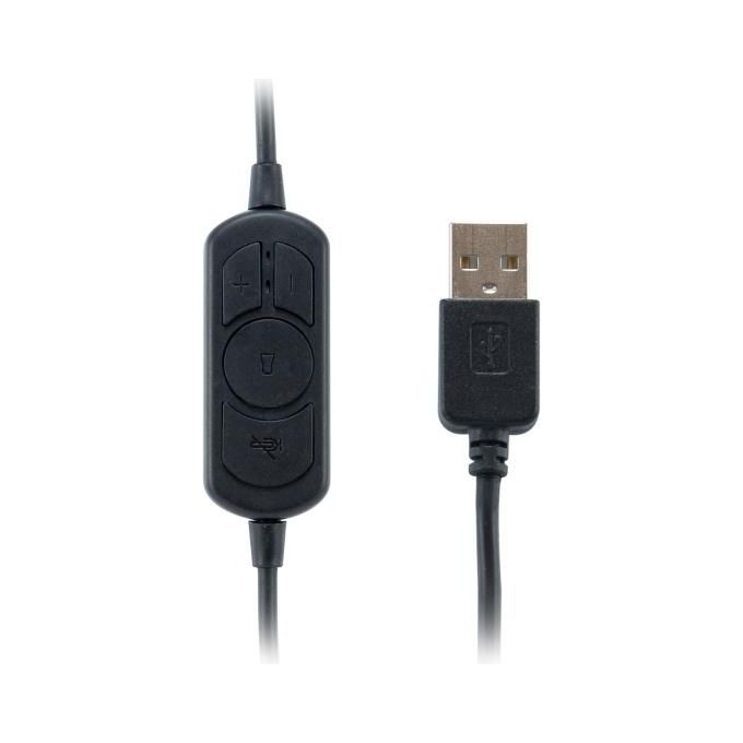 Conceptronic Cuffia Cablata a Padiglione Ufficio USB tipo A Nero