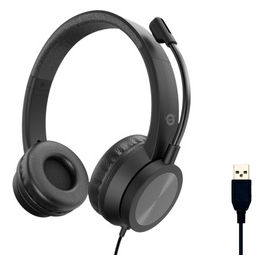Conceptronic, Cuffie Stereo USB Polona05B con Microfono, Nero