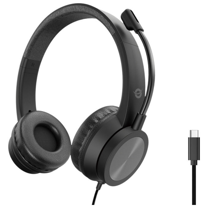 Conceptronic POLONA05BC Cuffie Auricolari per Ufficio Cablate (Nero)