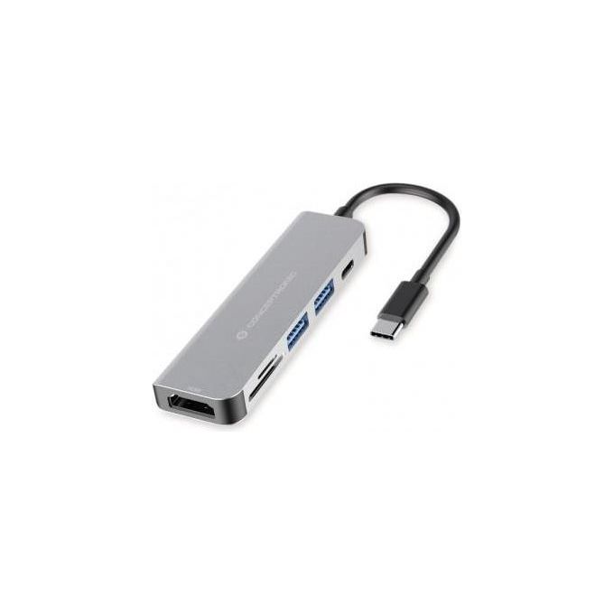 Conceptronic DONN02G Hub di Interfaccia Usb 3.2 Gen 1 Type-c 5000 Mbit/s Alluminio