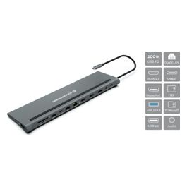 DONN17G Replicatore di Porte e Docking Station per Notebook Cablato USB 3.2 Gen 1 Type-C Grigio