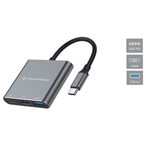 DONN18G Replicatore di Porte e Docking Station per Laptop Cablato Usb 3.2 Gen 1 Type-c Grigio