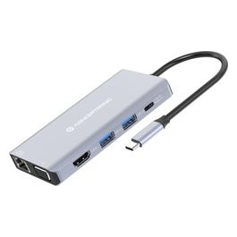 DONN20G Replicatore di Porte e Docking Station per Laptop Cablato USB 3.2 Gen 1 Type-C Grigio