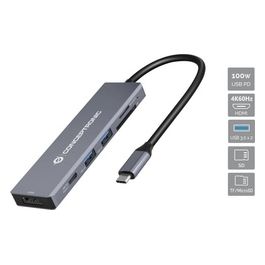 DONN23G Replicatore di Porte e Docking Station per Laptop Cablato USB 3.2 Gen 1 Type-C Grigio